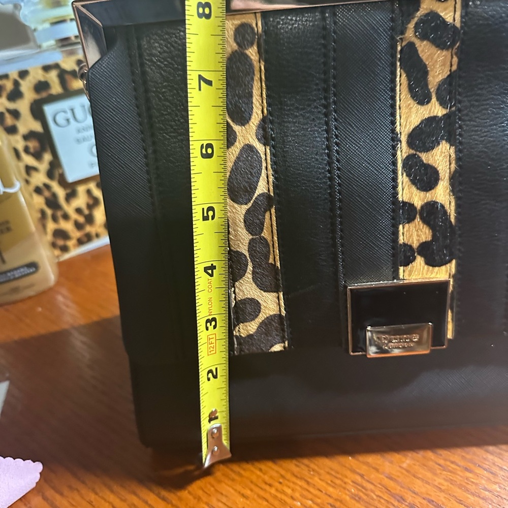 Dune London Black and Leopard HandBag unbranded shoulder strap included - Picture 6 of 6